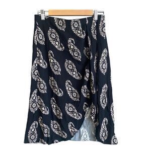 Knox Rose Faux Wrap Paisley Print Midi Skirt. Size Medium.